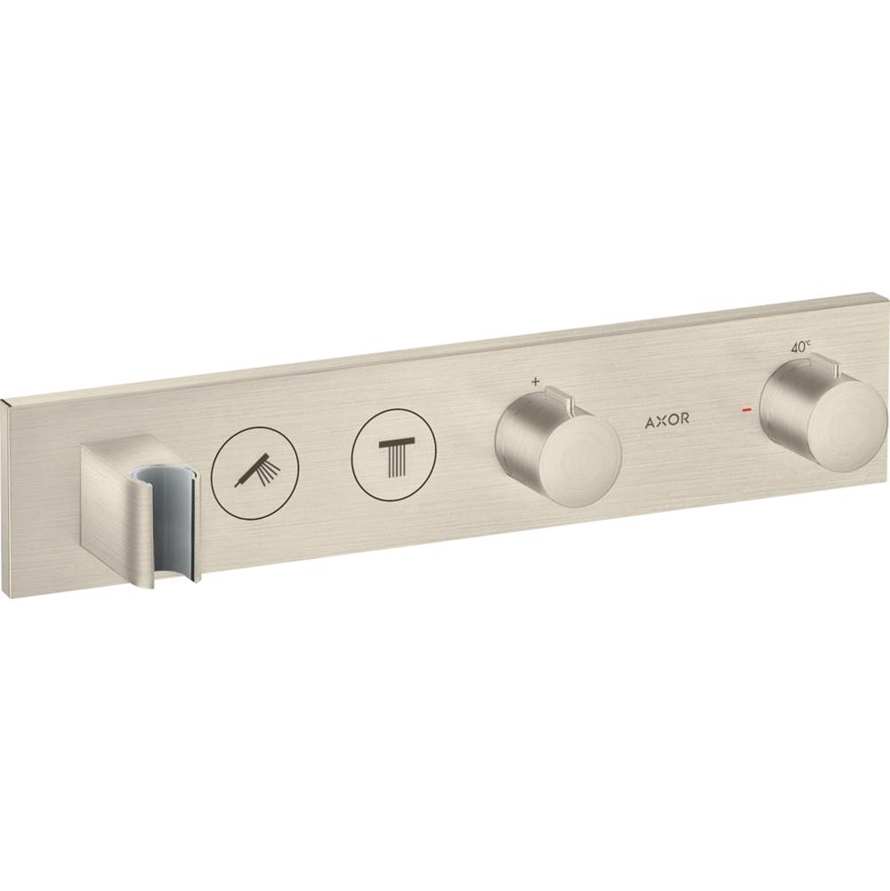 Axor ShowerSolutions Thermostatic Module Trim Select for 2 Functions in Brushed Nickel