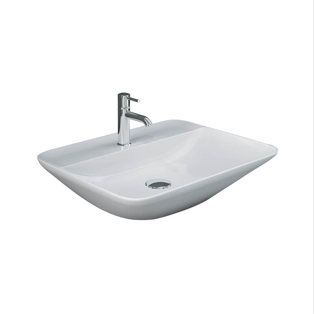 Barclay Variant 21-5/8''x16-1/2'' Rect.CounterTop Basin,1-Tap Hole,WH