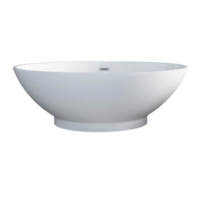 Barclay Noelani 66''Oval AC Tub,Matte White W/Internal Drain And Of Cp