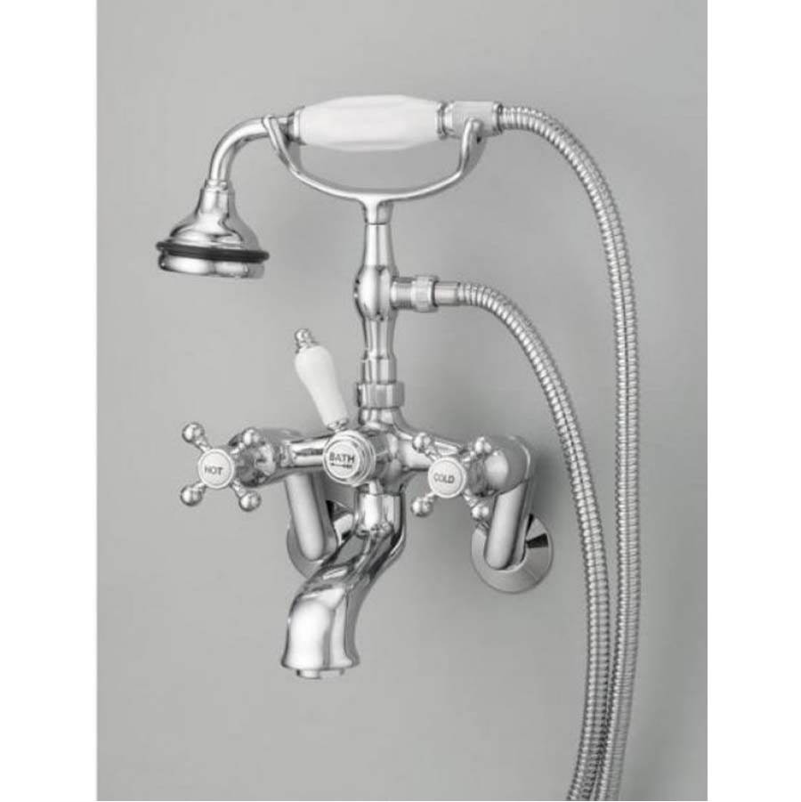 Cheviot Products 5100 SERIES Wall-Mount Tub Filler - Cross Handles - Porcelain Accents