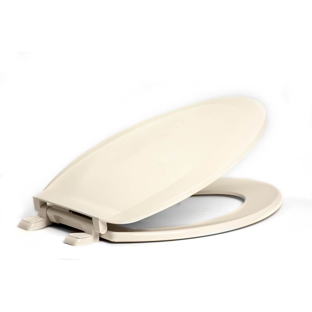 Centoco Standard Plastic Toilet Seat, Closed Front With Cover, Crane White, Elongated Bowl