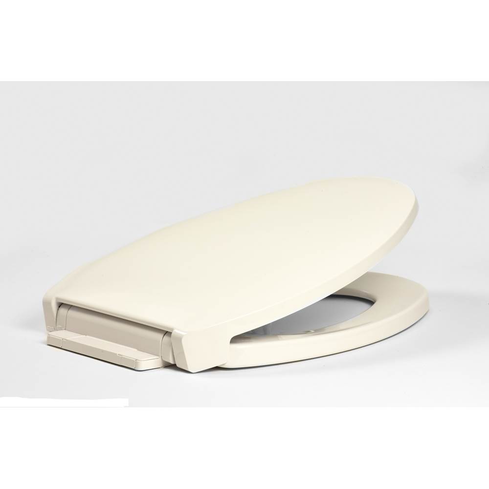 Centoco Luxury Plastic Toilet Seat, Closed Front With Cover, Safety Close (Slow) Feature, Crane White, Elongated Bowl