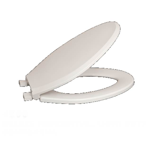 Centoco Deluxe Plastic Toilet Seat, Closed Front With Cover,  White, Elongated Bowl