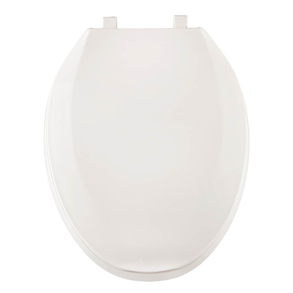 Centoco Luxury Plastic Toilet Seat, Closed Front With Cover, White, Elongated Bowl