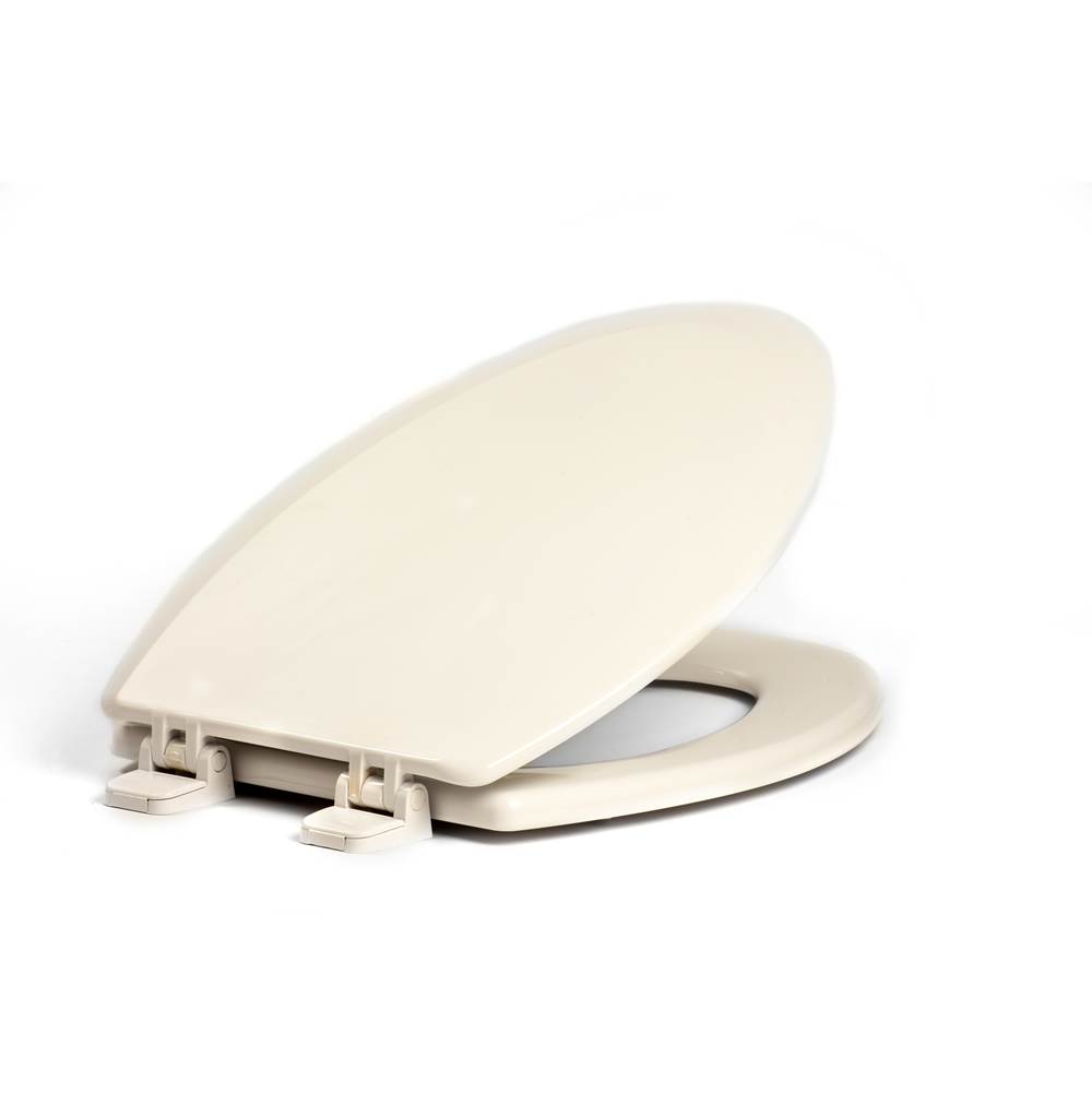 Centoco Deluxe Molded Wood Toilet Seat, Closed Front With Cover, Crane White, Elongated Bowl.