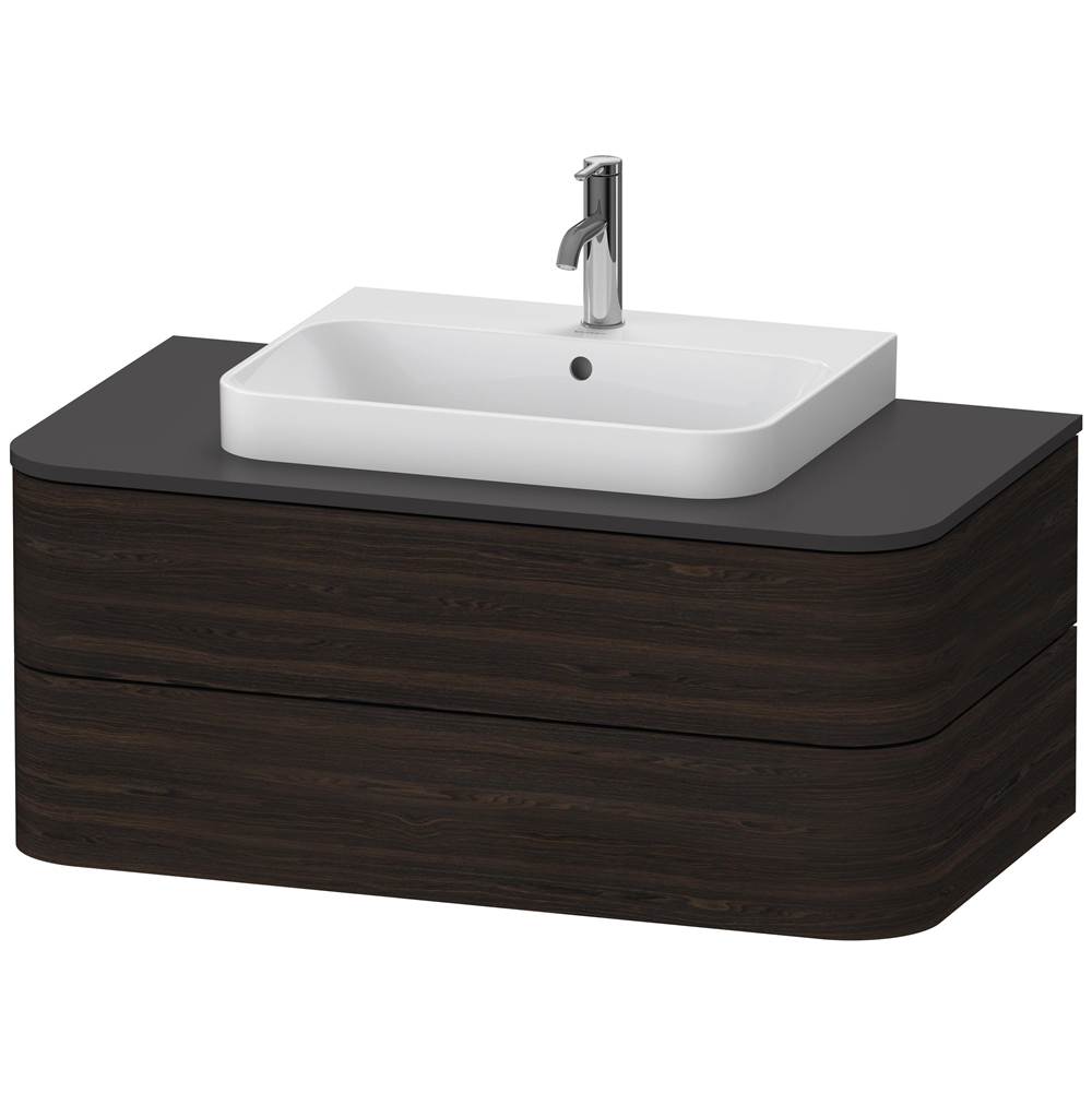 Duravit Happy D.2 Plus Two Drawer Wall-Mount Vanity Unit Walnut Brushed