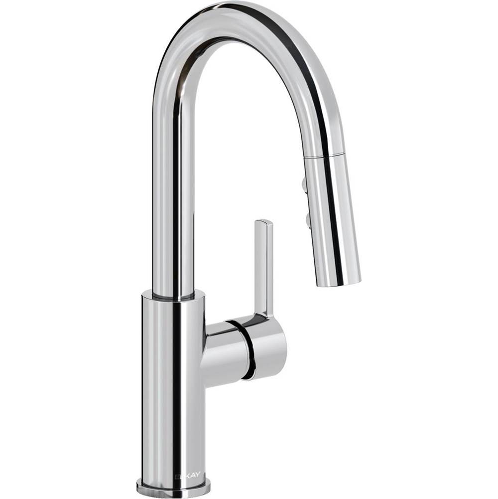 Elkay Avado Single Hole Bar Faucet with Pull-down Spray and Lever Handle, Chrome