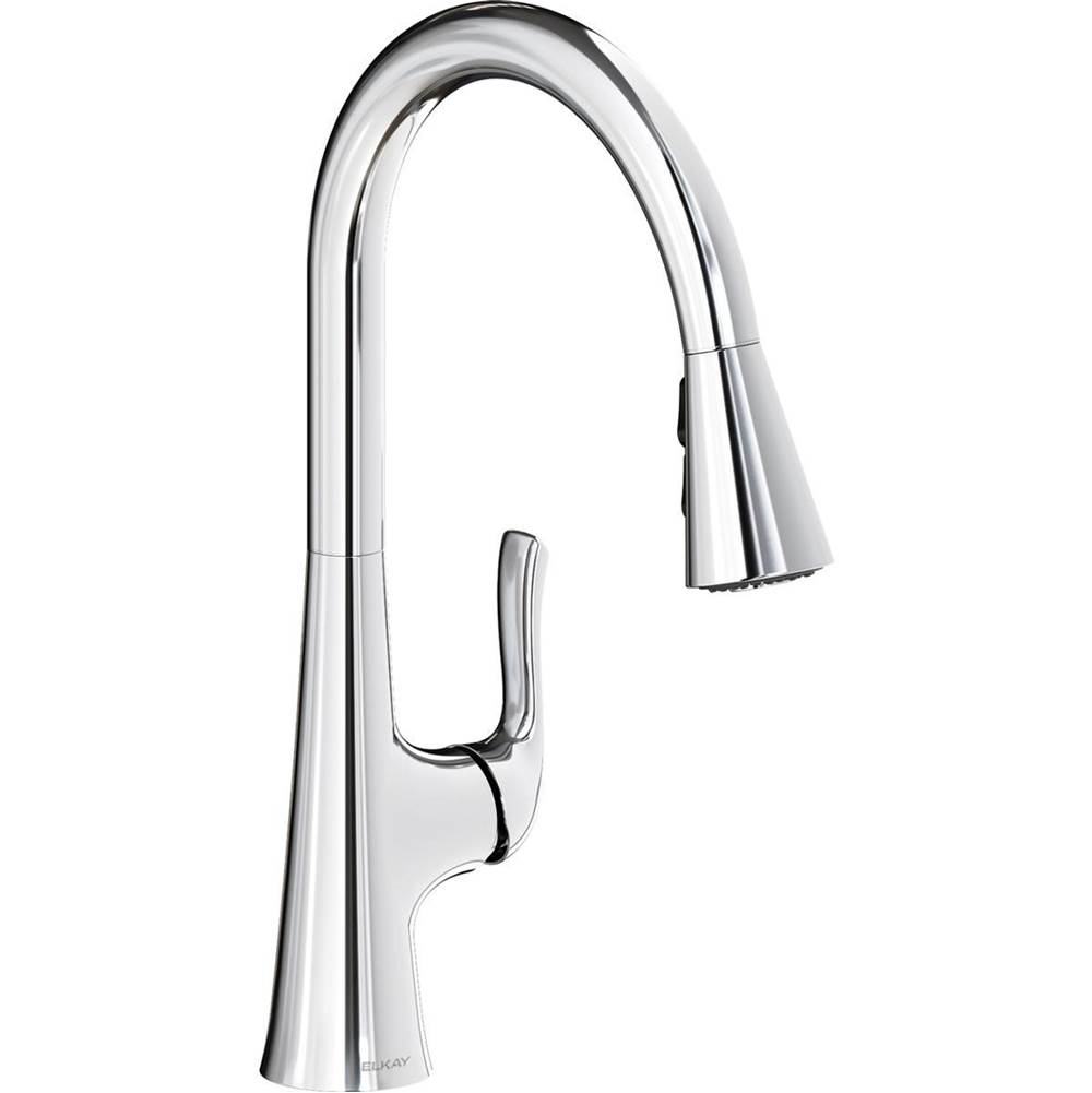 Elkay Harmony Single Hole Kitchen Faucet with Pull-down Spray and Forward Only Lever Handle, Chrome