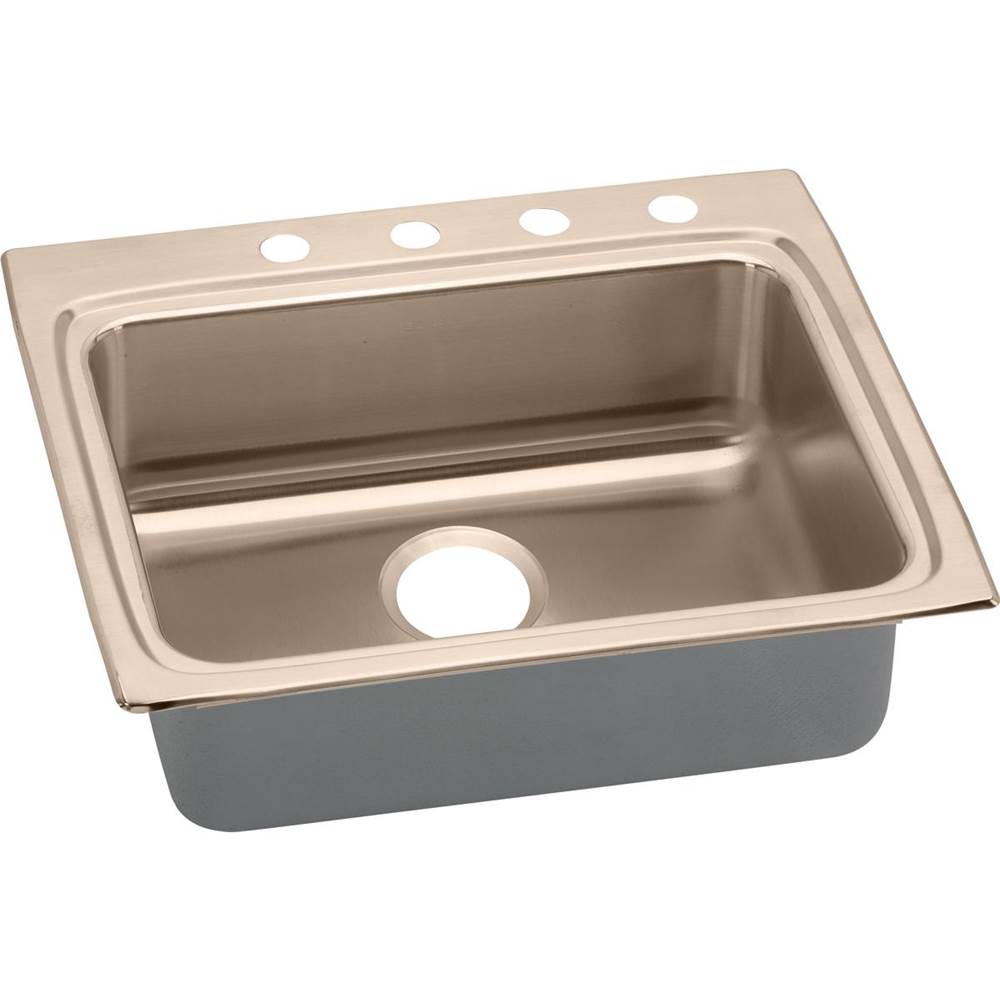 Elkay CuVerro Antimicrobial Copper 25'' x 22'' x 4'', Single Bowl Drop-in ADA Sink