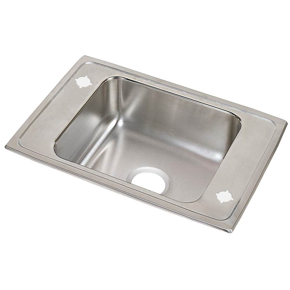 Elkay Celebrity Stainless Steel 25'' x 17'' x 7-1/8'', 2LM-Hole Single Bowl Drop-in Classroom Sink