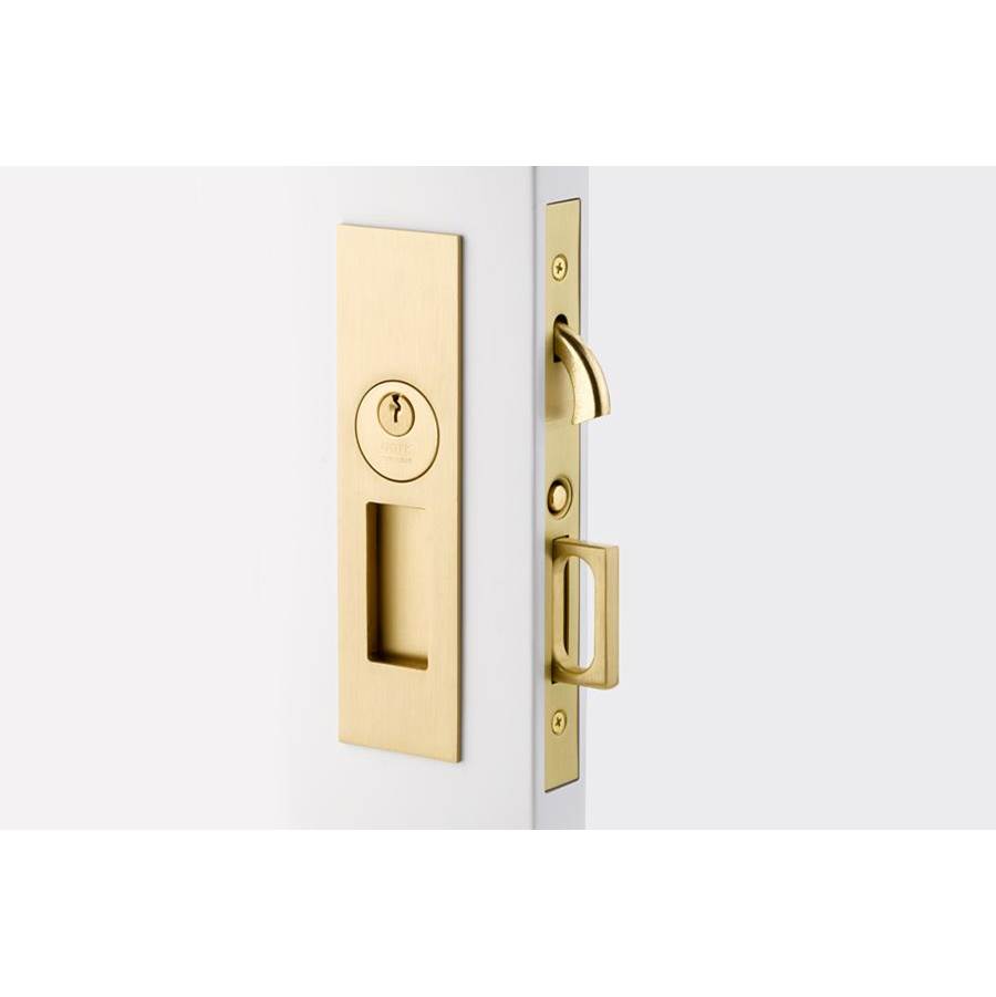 Emtek Keyed, Narrow Modern Rectangular Pocket Door Mortise Lock, US3NL
