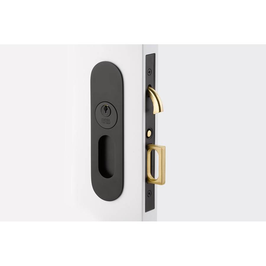 Emtek Keyed, Narrow Oval Pocket Door Mortise Lock, US3NL