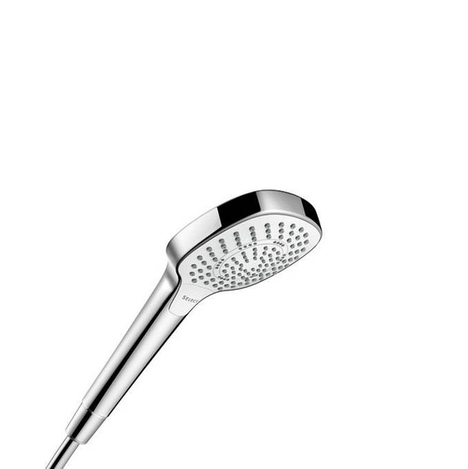 Hansgrohe Croma Select E Handshower 110 3-Jet, 1.75 GPM in White / Chrome