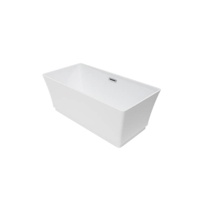 Jetta Flare - 59X30 White Freestanding Tub Center Drain W/White W And O