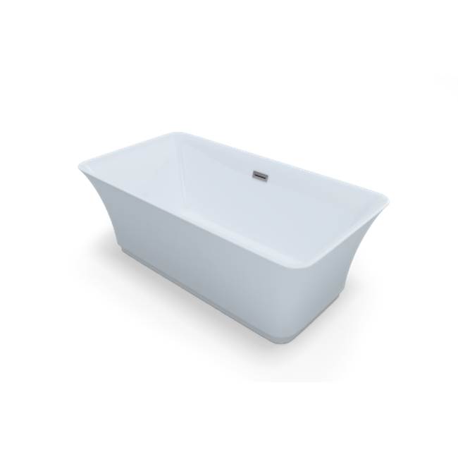Jetta Flare - 67X30 White Freestanding Tub Center Drain W/White W And O