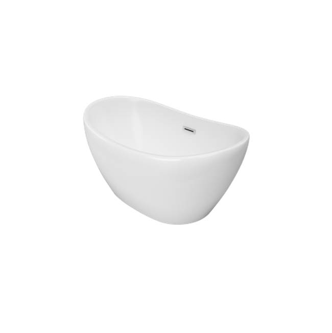 Jetta Halley - 67X32 White Freestanding Tub Center Drain W/White W And O