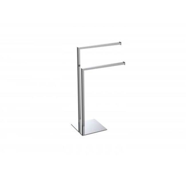 Kartners Free Standing - Square Double Towel Rail-Brushed Bronze