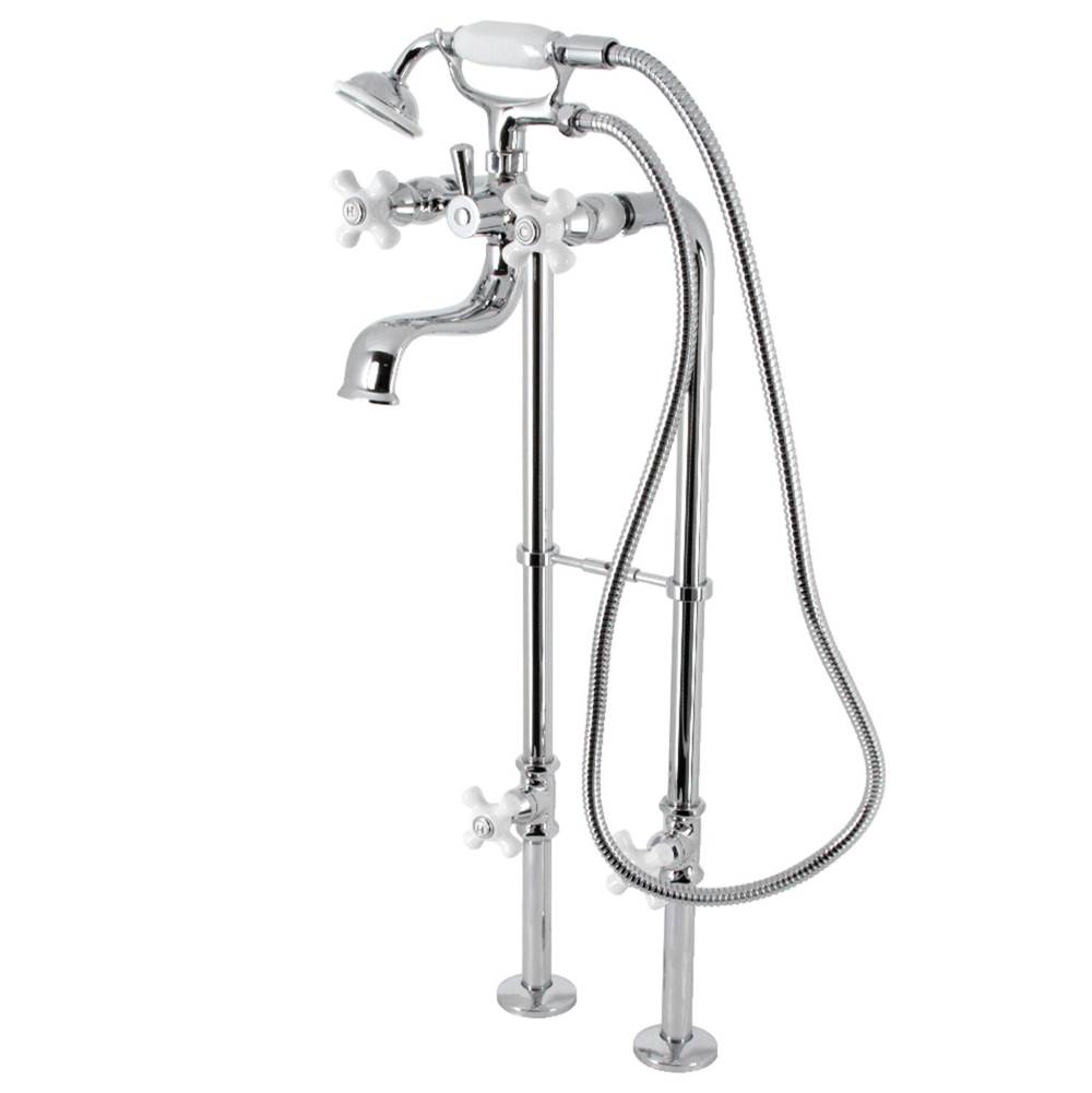 Kingston Brass Kingston Freestanding Clawfoot Tub Faucet Package with Supply Line, Polished Chrome