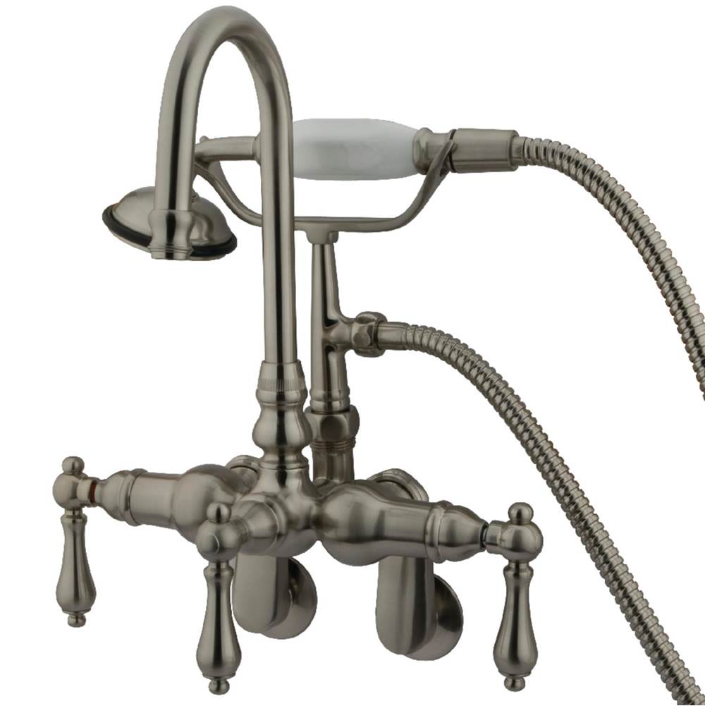 Kingston Brass Vintage Adjustable Center Wall Mount Tub Faucet, Brushed Nickel