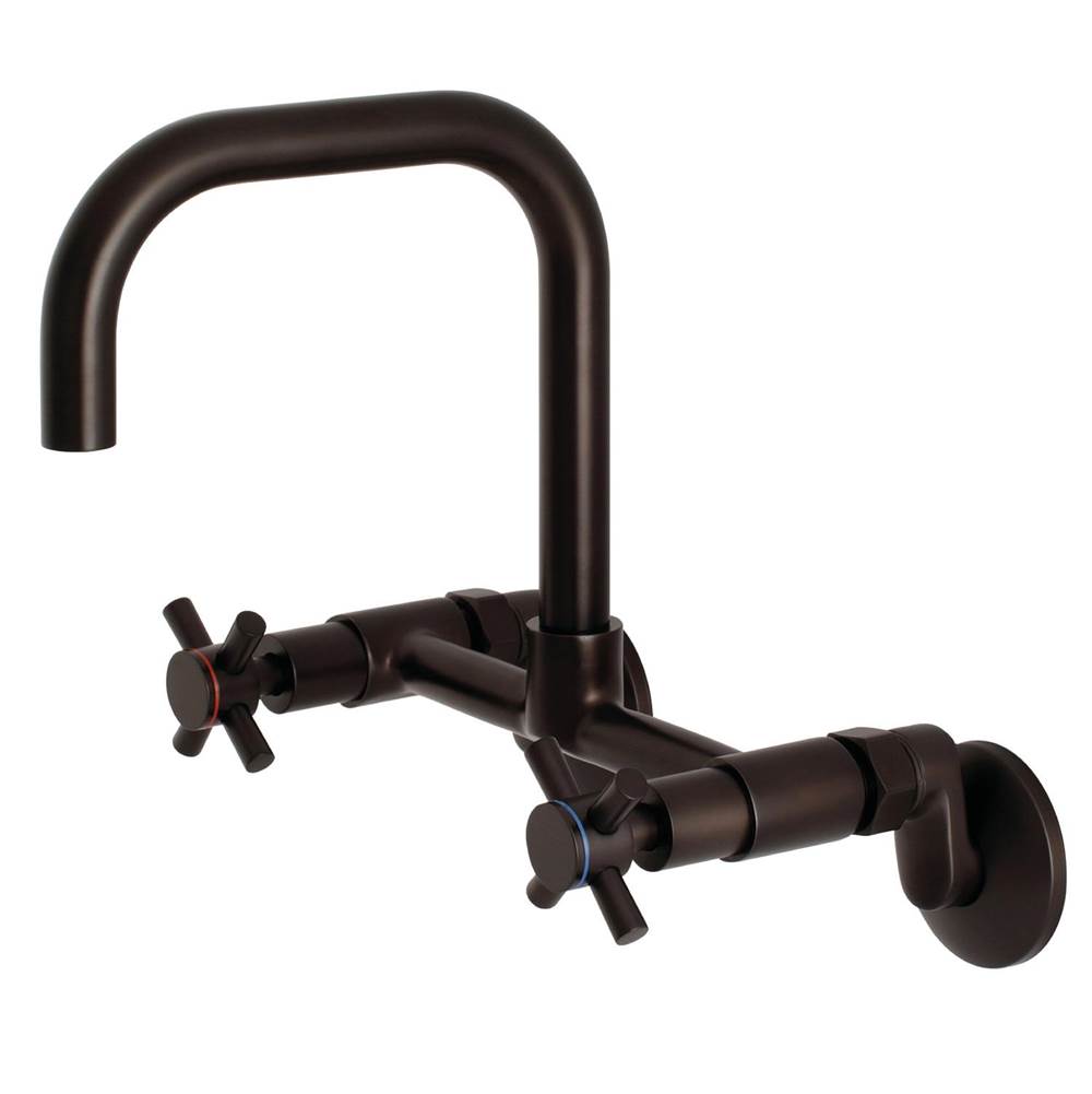 Kingston Brass Concord 8-Inch Adjustable Center Wall Mount Kitchen Faucet, Oil Rubbed Bronze