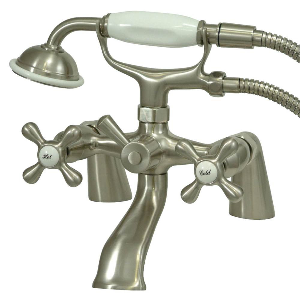 Kingston Brass Kingston Clawfoot Tub Faucet with Hand Shower, Brushed Nickel