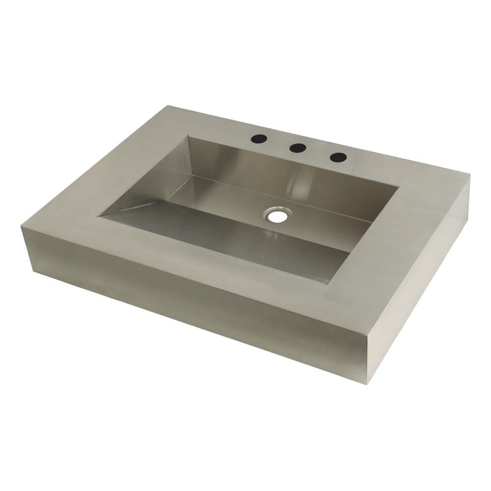 Kingston Brass Fauceture 31'' x 22'' Stainless Steel Bathroom Sink, Brushed