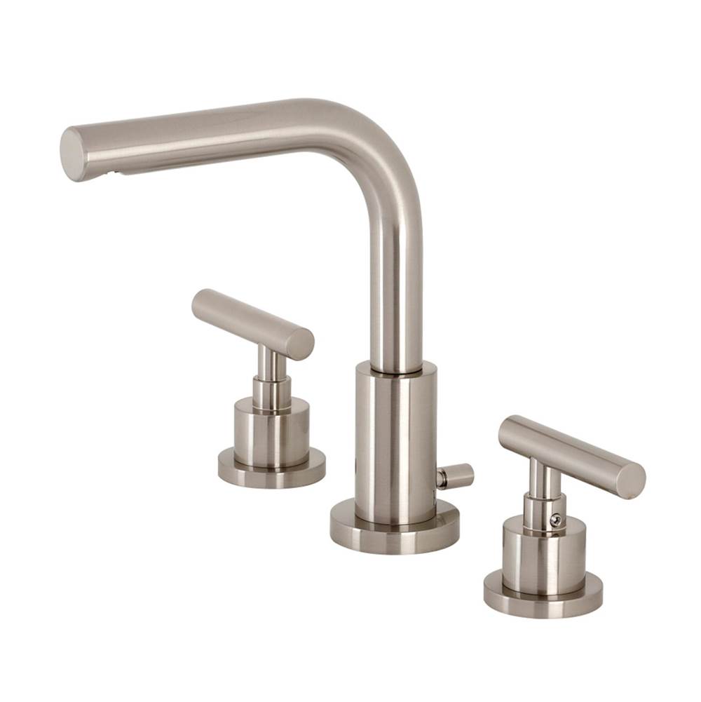 Kingston Brass Manhattan Widespread Bathroom Faucet with Brass Pop-Up, Brushed Nickel