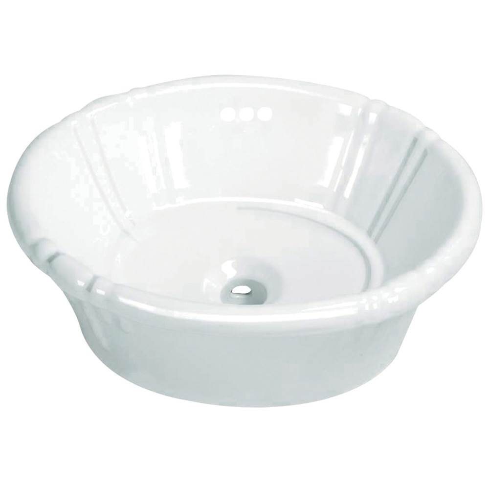Kingston Brass Fauceture Vintage Vitreous China Single Bowl Drop-In Bathroom Sink, White
