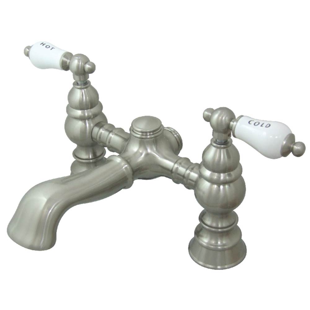 Kingston Brass Vintage 7-Inch Deck Mount Tub Faucet, Brushed Nickel