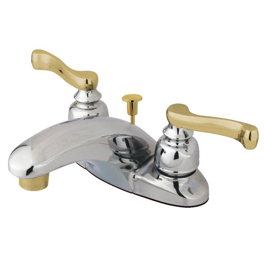 Kingston Brass 4 in. Centerset Bathroom Faucet, Polished Chrome/Polished Brass