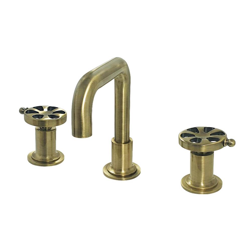 Kingston Brass Belknap Widespread Bathroom Faucet with Push Pop-Up, Antique Brass