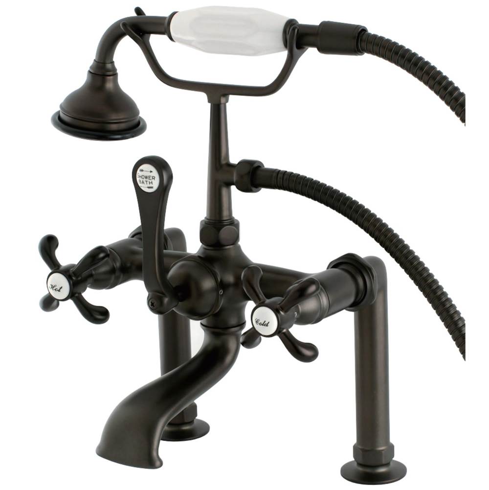 Kingston Brass Aqua Vintage French Country Deck Mount Clawfoot Tub Faucet, Oil Rubbed Bronze