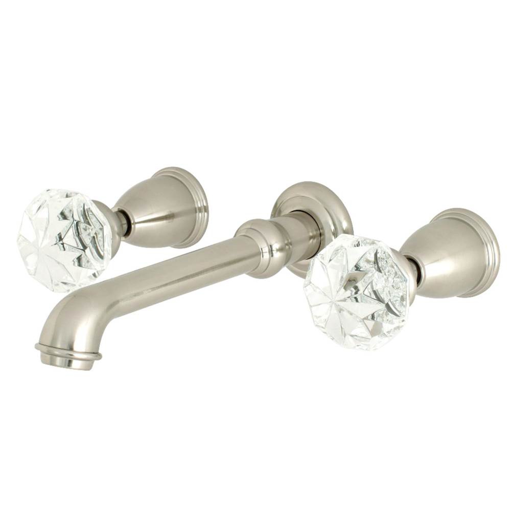 Kingston Brass Krystal Onyx Two-Handle Wall Mount Bathroom Faucet, Brushed Nickel