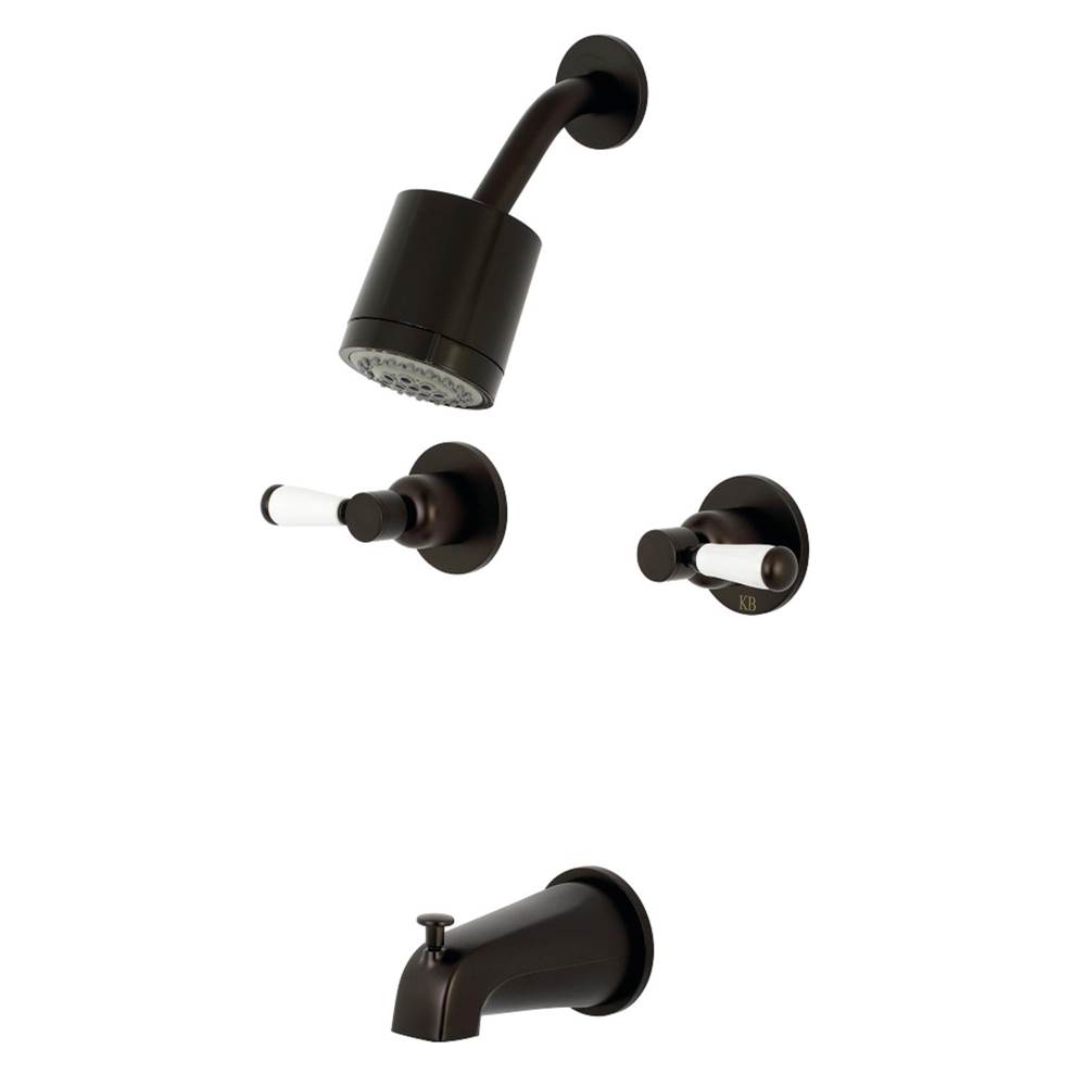 Kingston Brass Paris Two-Handle Tub and Shower Faucet, Oil Rubbed Bronze