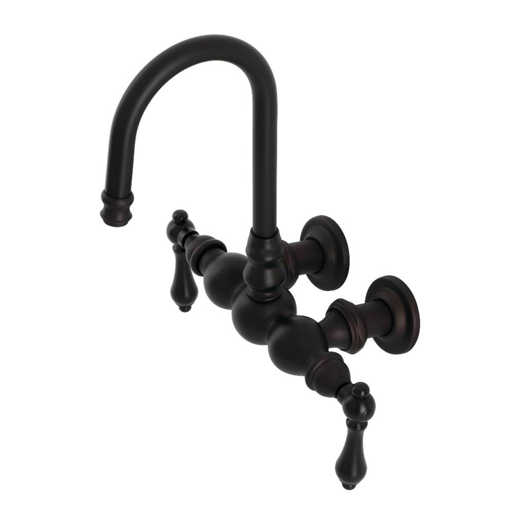 Kingston Brass Vintage 3-3/8'' Tub Wall Mount Clawfoot Tub Faucet, Oil Rubbed Bronze