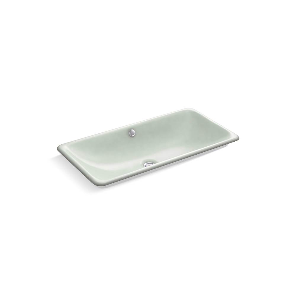 Kohler Iron Plains® Trough Rectangle Drop-in/undermount vessel bathroom sink with White painted underside