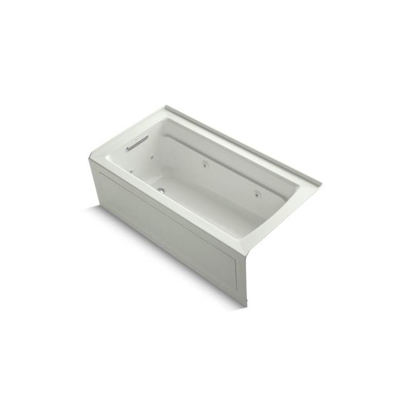 Kohler Archer® 60'' x 32'' alcove whirlpool bath with integral apron, integral flange and left-hand drain