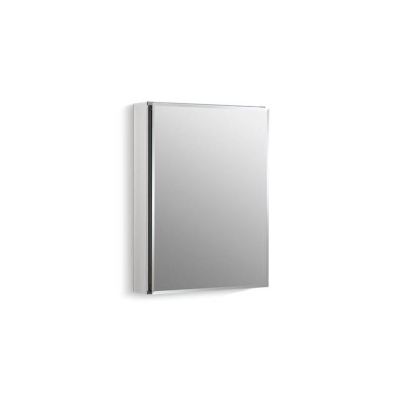 Kohler 20'' W x 26'' H aluminum single-door medicine cabinet with mirrored door, beveled edges