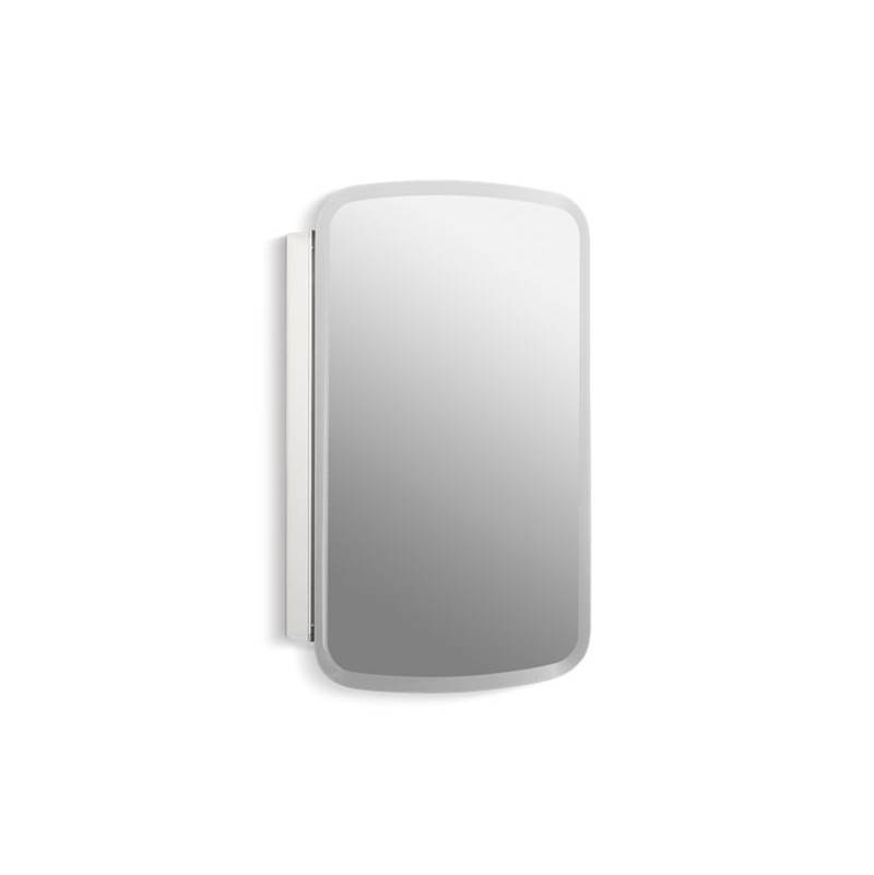 Kohler Bancroft® 20'' W x 31'' H aluminum single-door medicine cabinet with mirrored door, beveled edges