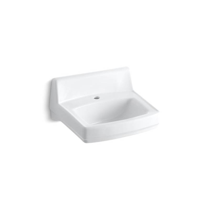 Kohler Greenwich™ 20-3/4'' x 18-1/4'' wall-mount/concealed arm carrier bathroom sink with single faucet hole, drilled for fixture-supported knee-action valve