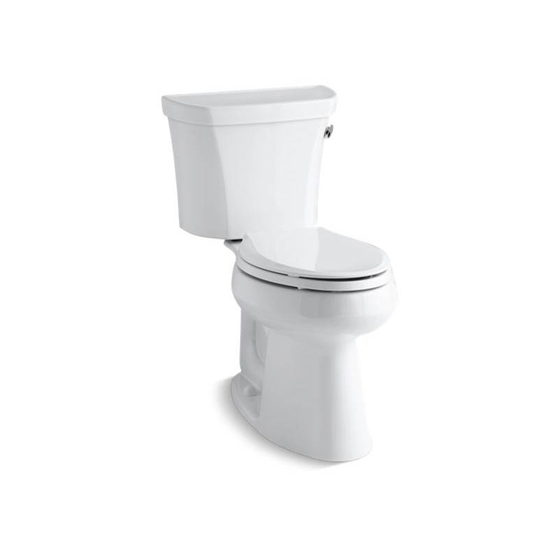 Kohler Highline® Comfort Height® Two-piece elongated 1.28 gpf chair height toilet with right-hand trip lever, tank cover locks and 10'' rough-in