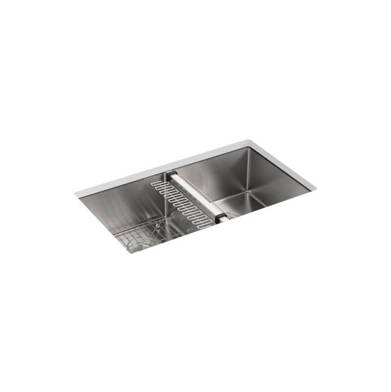 Kohler Strive® 32'' x 18-5/16'' x 9-5/16'' Undermount double-equal kitchen sink with accessories