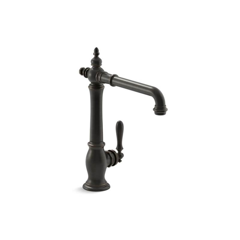 Kohler Artifacts® single-hole kitchen sink faucet with 13-1/2'' swing spout, Victorian spout design