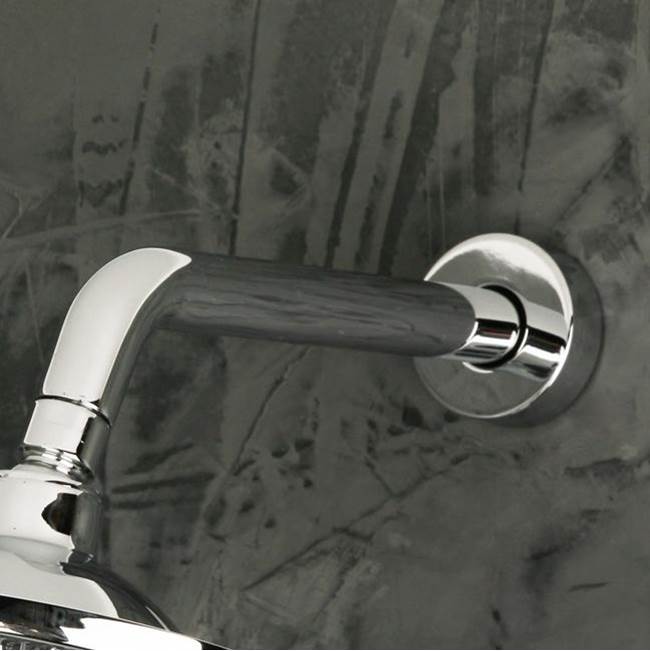 Lacava Wall-mount round shower arm with flange.D: 4'' H: 2 1/4''