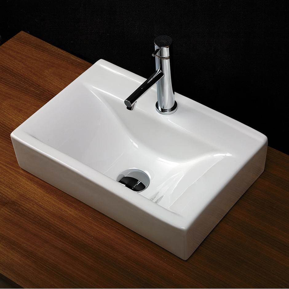 Lacava Above counter porcelain Bathroom Sink with 02 - two faucet holes