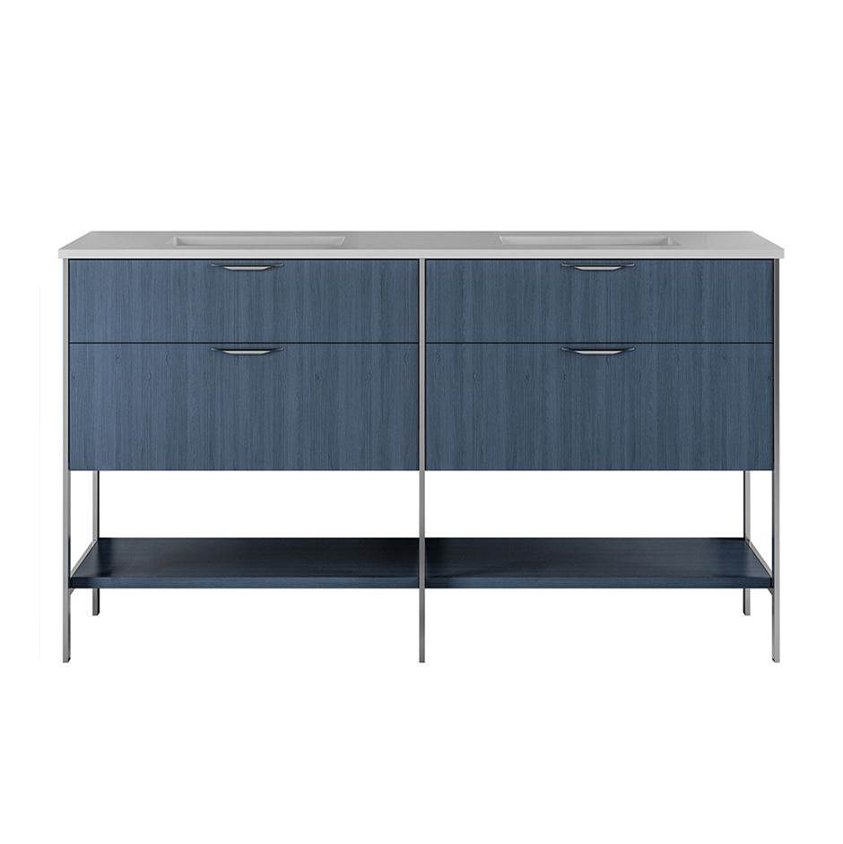 Lacava Metal frame  for free standing  under-counter vanity NAV-UN-60. Sold together with the cabinet.  W: 59 1/2'', D: 21 3/4'', H: 34 1/4''.