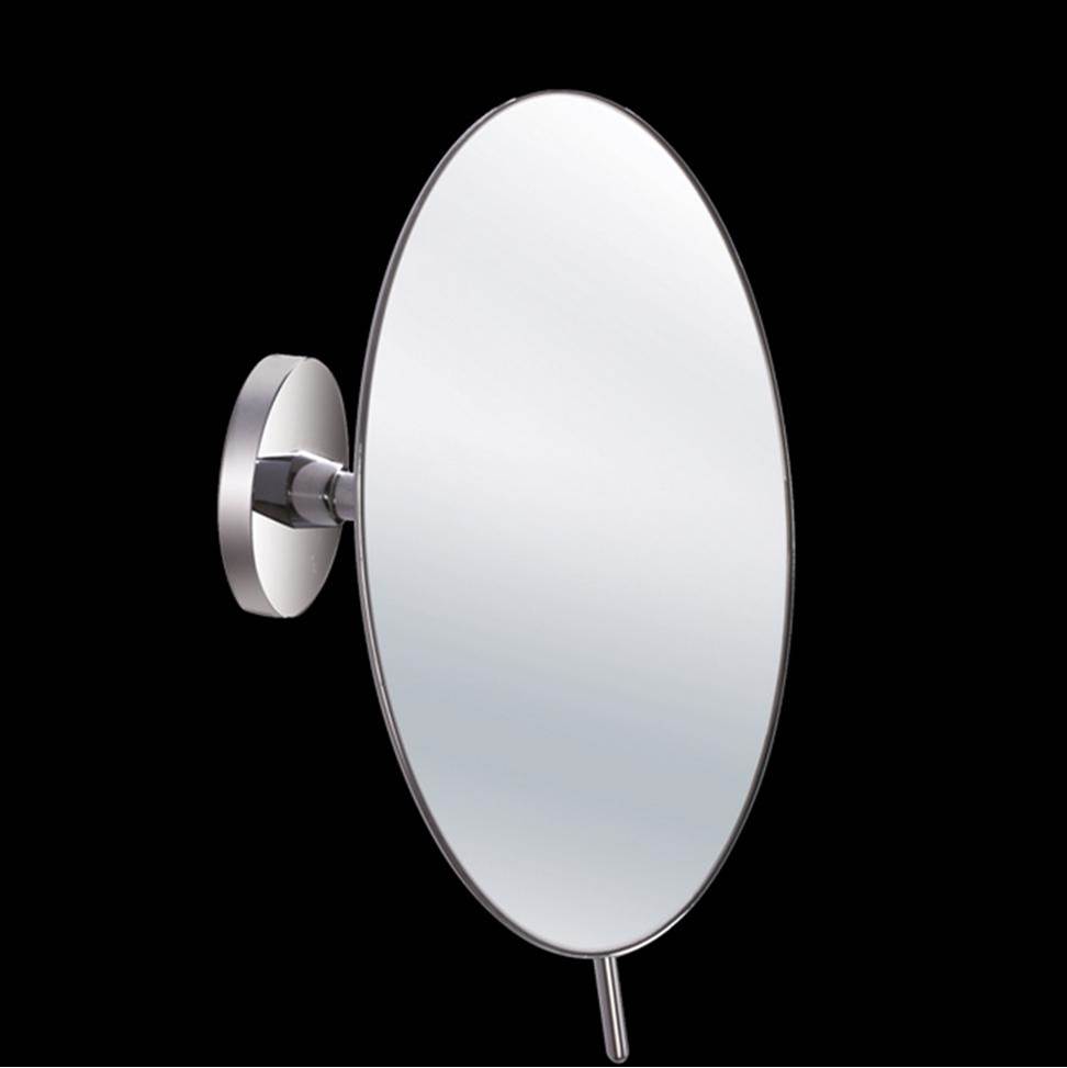 Lacava Wall mount 3x magnifiyng mirror, adjustable with dual arm. Round.Diam: 8'', D:5''