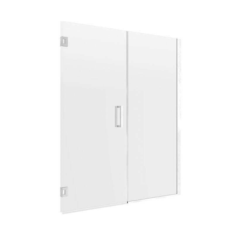 Luxart Modern Frameless Hinge Shower Door and Inline Panel