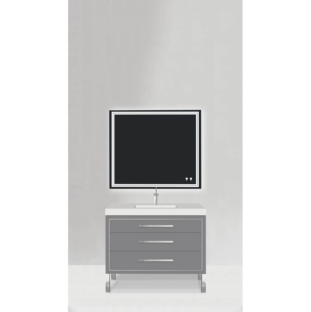 Madeli Estate 48''. Studio Grey, Free Standing Cabinet.1-Bowl, Polished Chrome , Handles(X3)/S-Legs(X2)/Inlay, 47-5/8''X 22''X33-1/2''