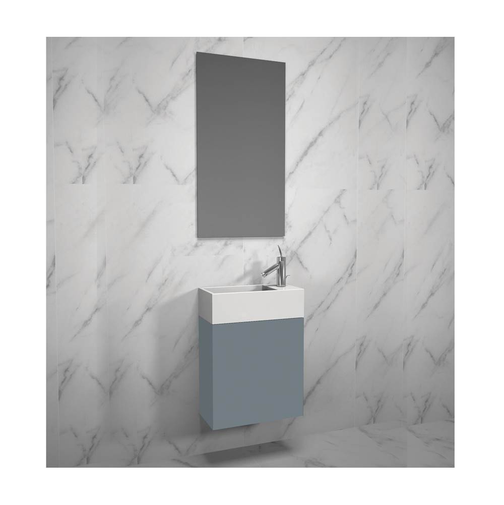Madeli Petite 19'' Glossy White, Wall Hung Cabinet.Non-Handed Door, 18-7/8'' X 9-7/16'' X 20''